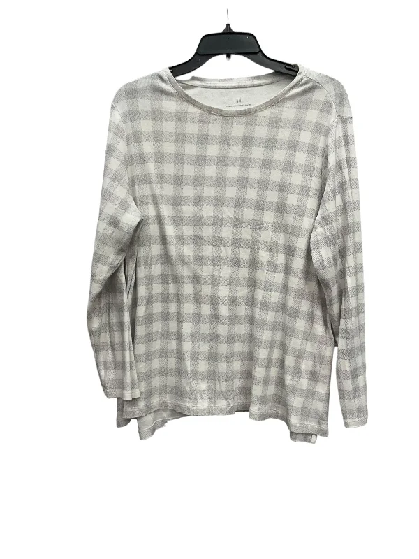 women's long sleeve tops with eco-friendly productionPlaid Pattern Top Long Sleeve J. Jill, Size 1x