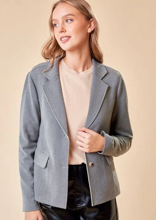 women's tops for maximalist fashion loversSoft Raw Edge Knit Blazers- 2 colors!