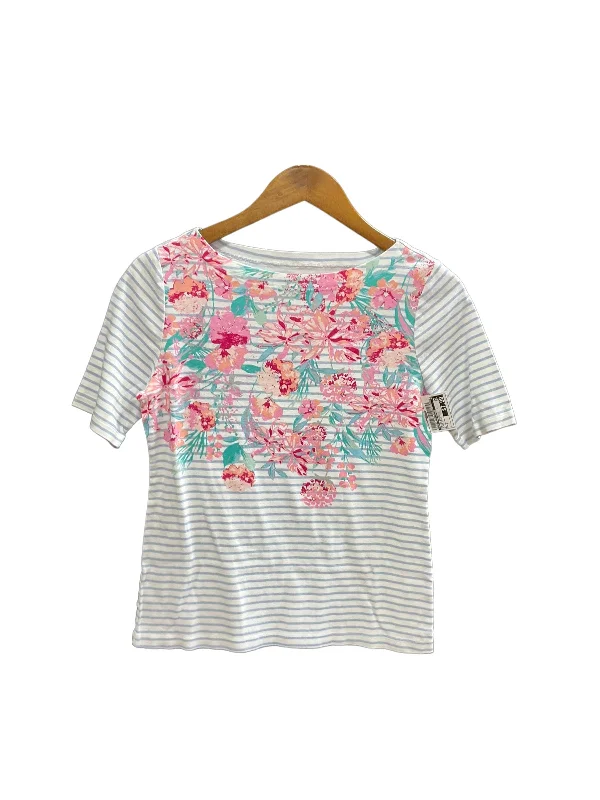 women's T-shirts with floral printsTop Short Sleeve Basic By Croft And Barrow  Size: S