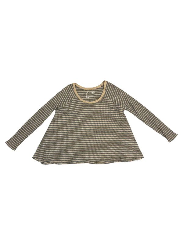 stylish women's long sleeve topsGrey & Tan Top Long Sleeve We The Free, Size L