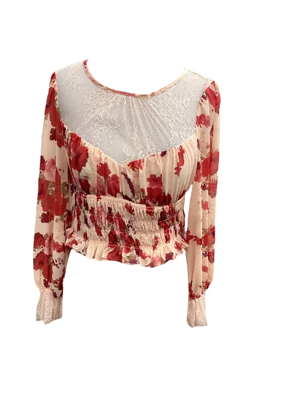 women's long sleeve tops with trendy patternsFloral Print Top Long Sleeve Free People, Size S