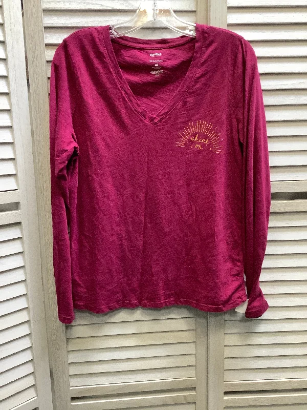 women's long sleeve tops for galasRed Top Long Sleeve Sonoma, Size M