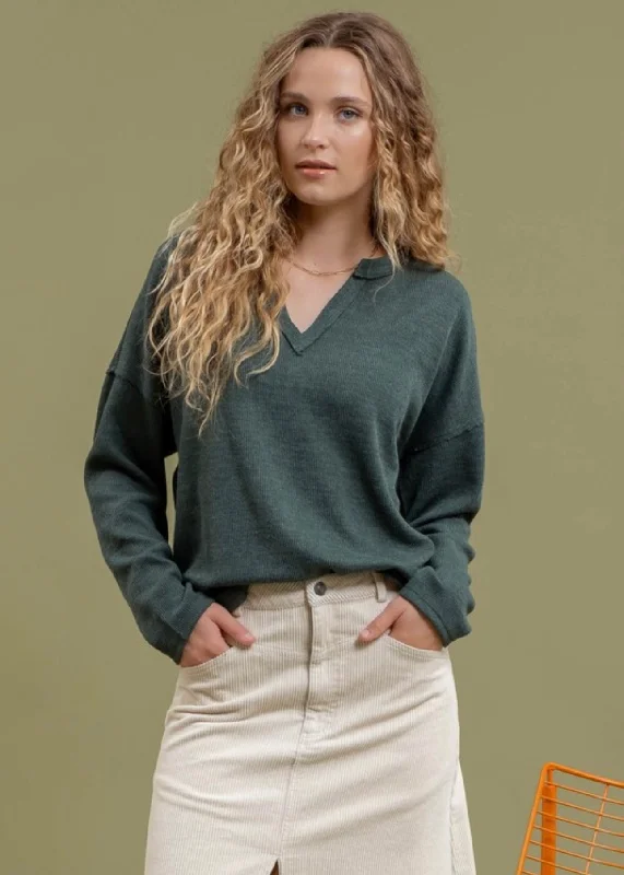 women's tops with built-in brasNotch Neck Knit Top - 3 Colors! - FINAL SALE