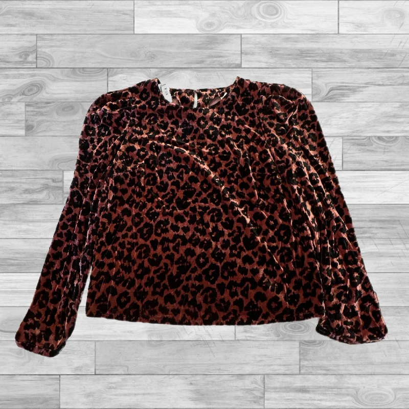 women's long sleeve tops for workAnimal Print Top Long Sleeve Dolan Left Coast, Size M