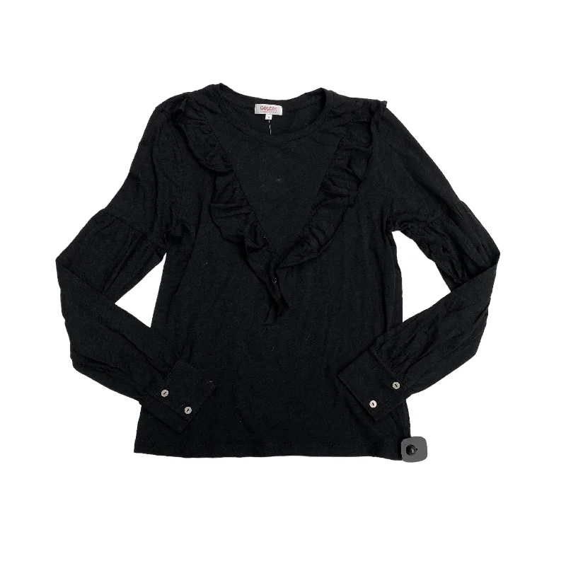 women's long sleeve tops for travelBlack Top Long Sleeve Evereve, Size M