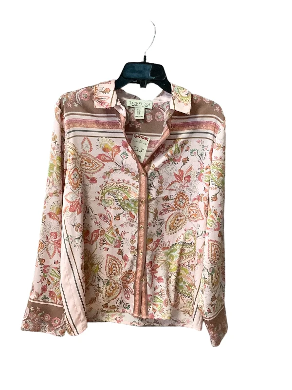 women's long sleeve tops for casual wearFloral Print Top Long Sleeve Rachel Zoe, Size M