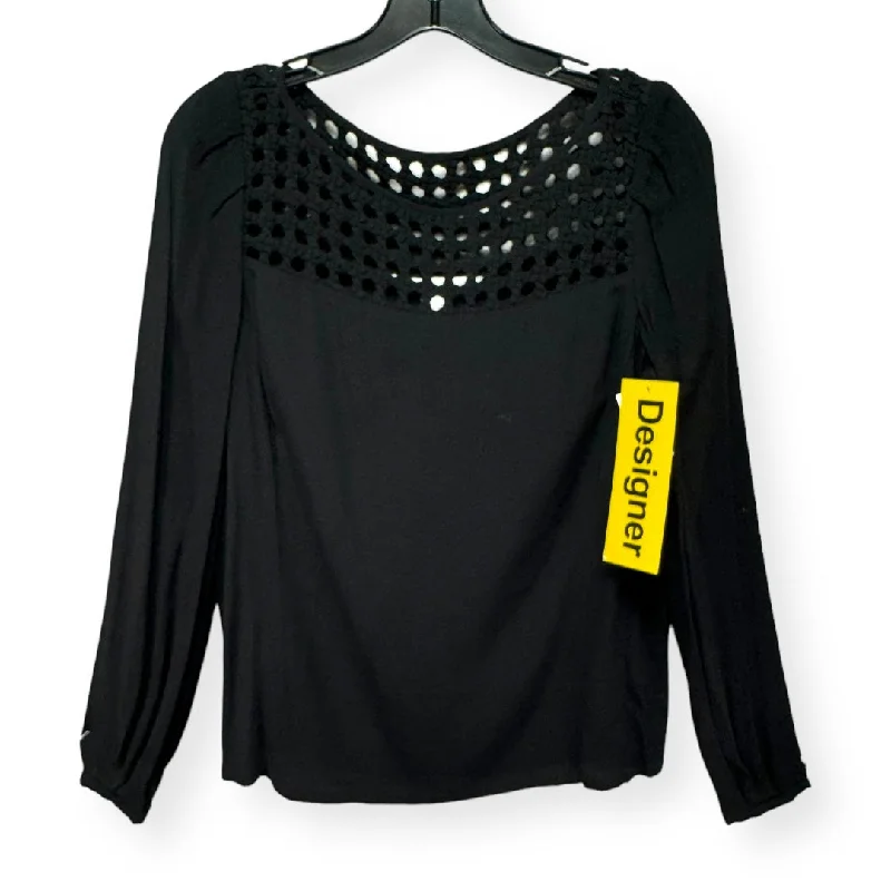 women's long sleeve tops made of cashmereBlack Top Long Sleeve Designer Diane Von Furstenberg, Size 4