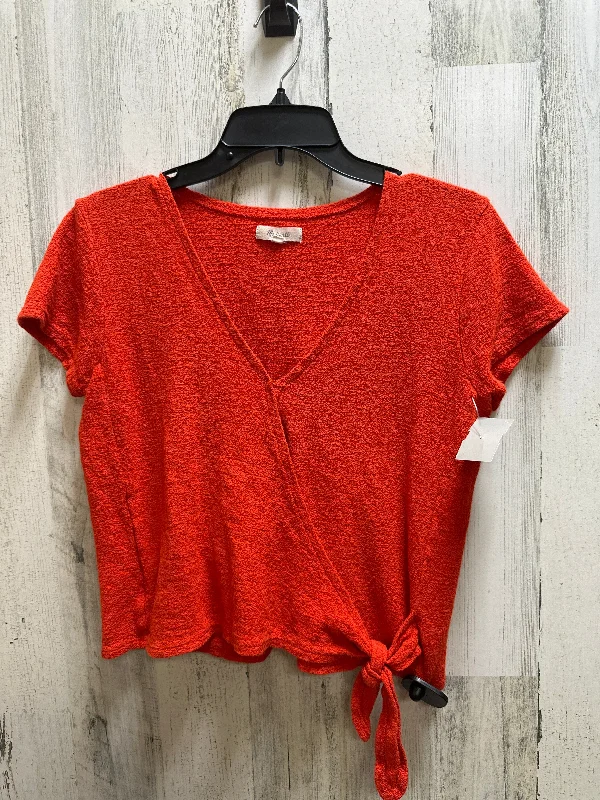 women's T-shirts with international brandingRed Top Short Sleeve Madewell , Size S