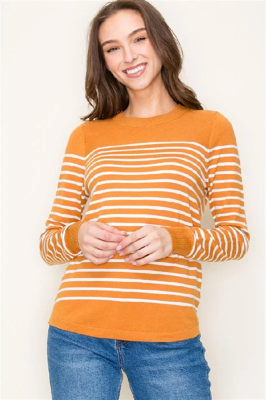 women's tops for picnics in the parkMarigold Striped Pullover - FINAL SALE