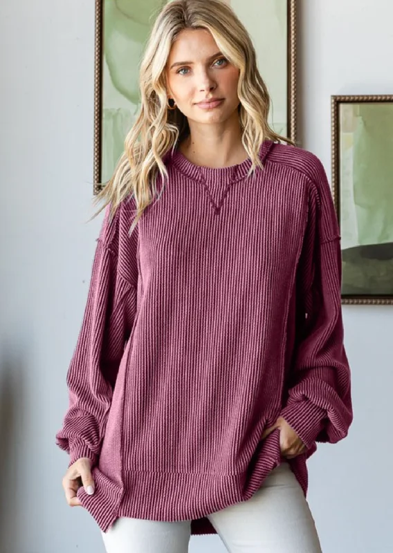 women's tops with unique designsRibbed Seam Detail Top - 4 Colors! - FINAL SALE