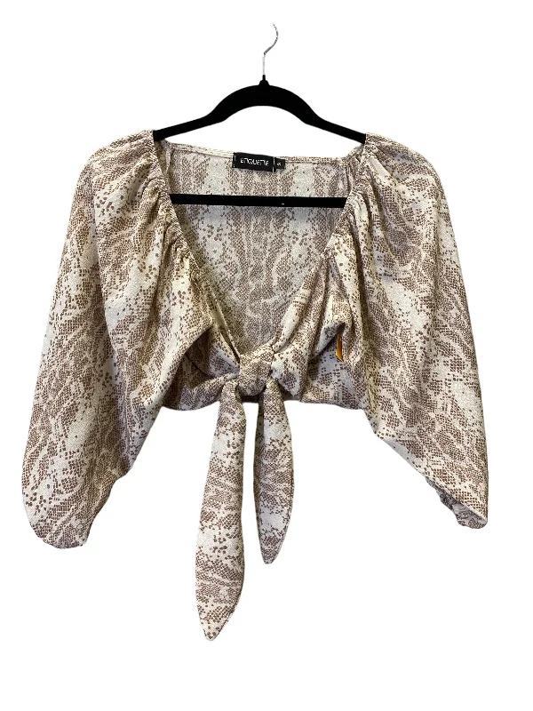 women's long sleeve tops with embroidery accentsBeige Top Long Sleeve Cmc, Size S