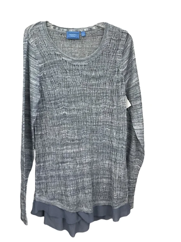 women's long sleeve tops with warm and cozy fabricBlue Top Long Sleeve Loft, Size L