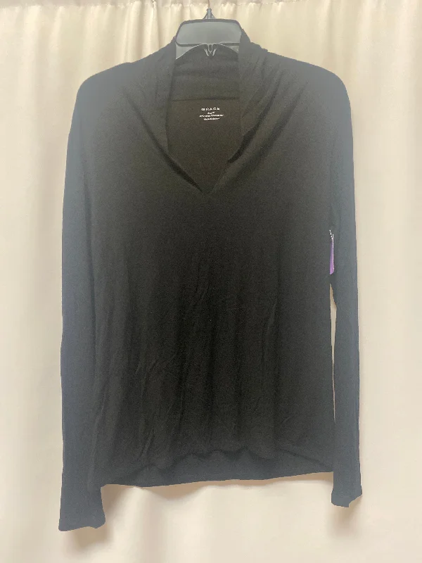 women's long sleeve tops with V-necksBlack Top Long Sleeve Grace, Size Xl