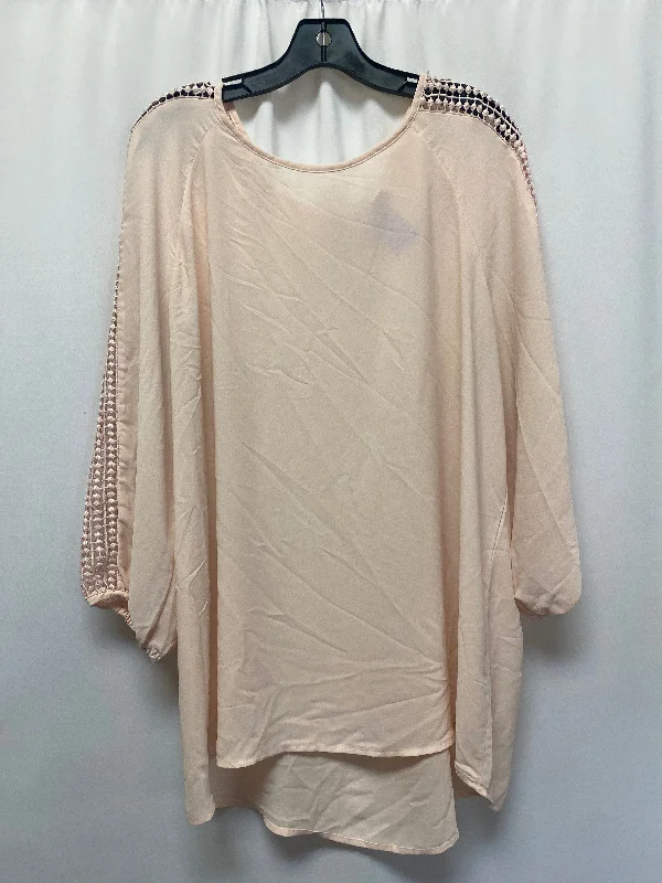 women's long sleeve tops with pocketsPeach Top Long Sleeve Cato, Size 3x