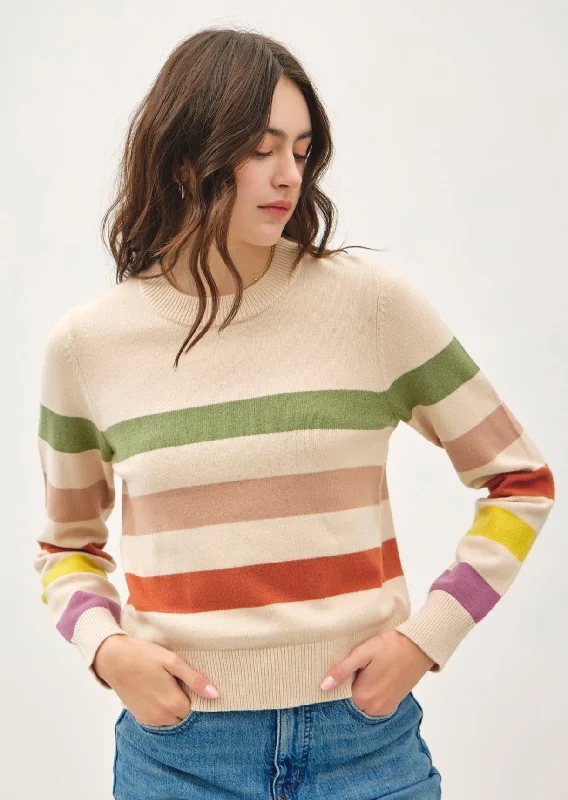 women's tops with sequin embellishmentsSkye Sand Striped Pullover