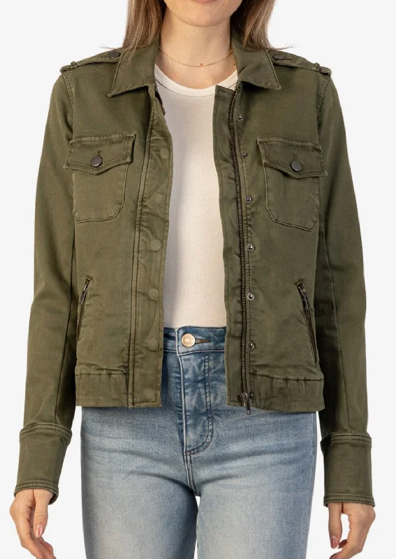 women's tops with cinched waistsKUT From The Kloth Olive Jacket