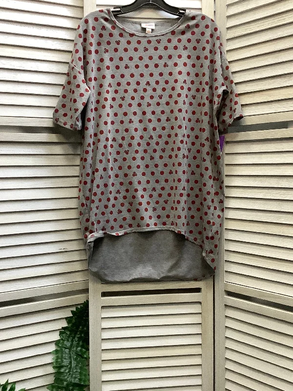 women's T-shirts with geometric patternsPolkadot Pattern Top Short Sleeve Basic Lularoe, Size Xs