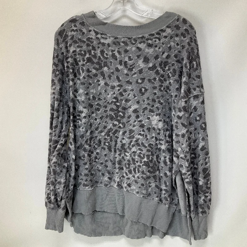 women's long sleeve tops with vintage stylesAnimal Print Top Long Sleeve Aerie, Size S