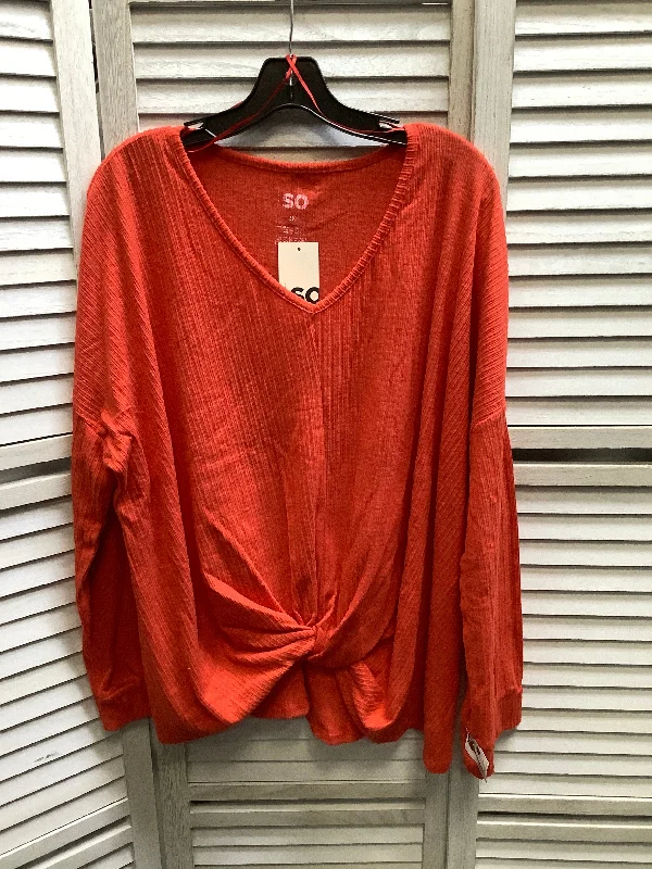 elegant women's long sleeve topsRed Top Long Sleeve So, Size 2x