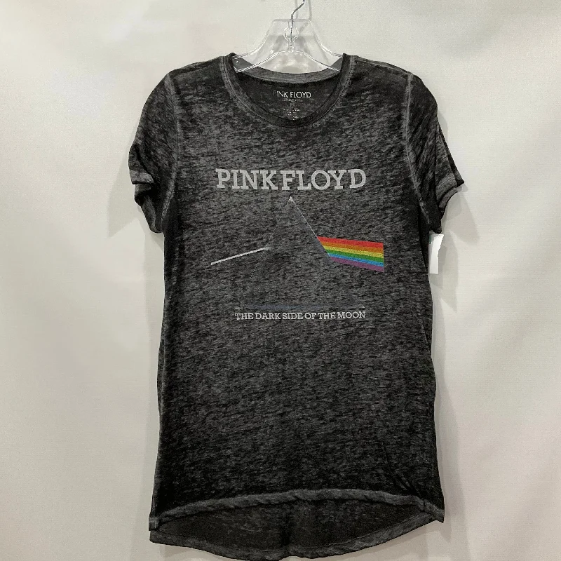 women's T-shirts with appliqué designsCharcoal Top Short Sleeve PINK FLOYD, Size M