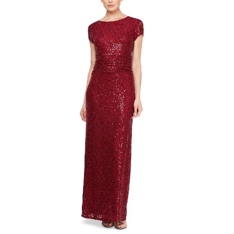 women's maximalist dressesSL Fashions Women's Sequined Lace Gown Red Size 6