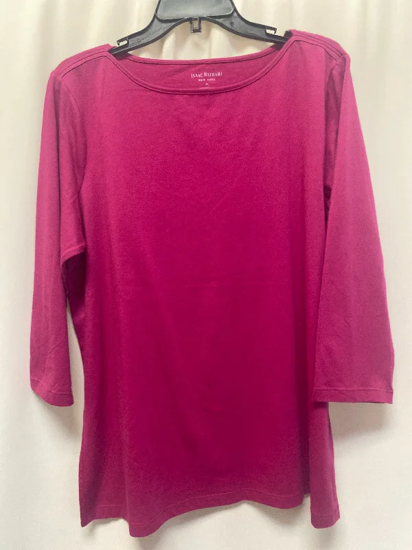 women's long sleeve tops with button-down frontsPurple Top Long Sleeve Isaac Mizrahi, Size Xl