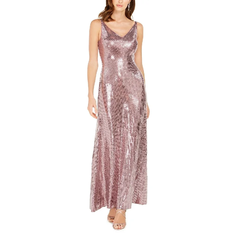 women's high-end dressesNightway Women's V-Neck Sequined-Dot Gown Pink Size 8