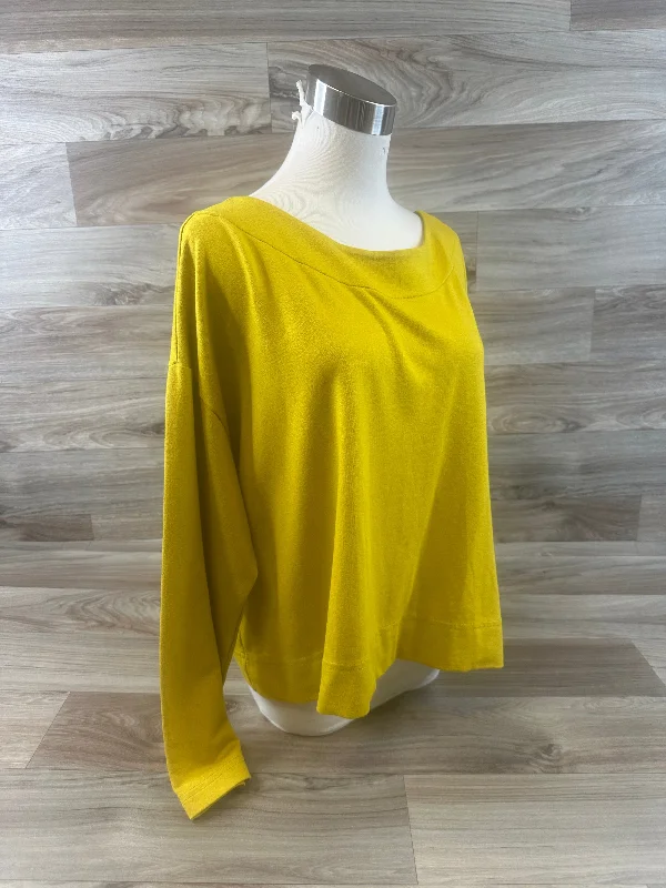 women's long sleeve tops with fleece liningYellow Top Long Sleeve Bryn Walker, Size Xs