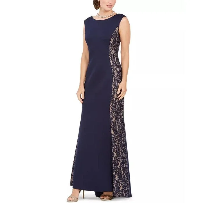 women's maternity dressesJessica Howard Women's Sequined Lace Scuba Mermaid Gown Navy Size 16