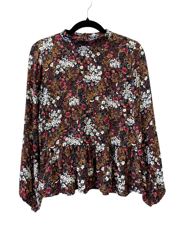 women's long sleeve tops with rufflesMulti-colored Top Long Sleeve Loft, Size S