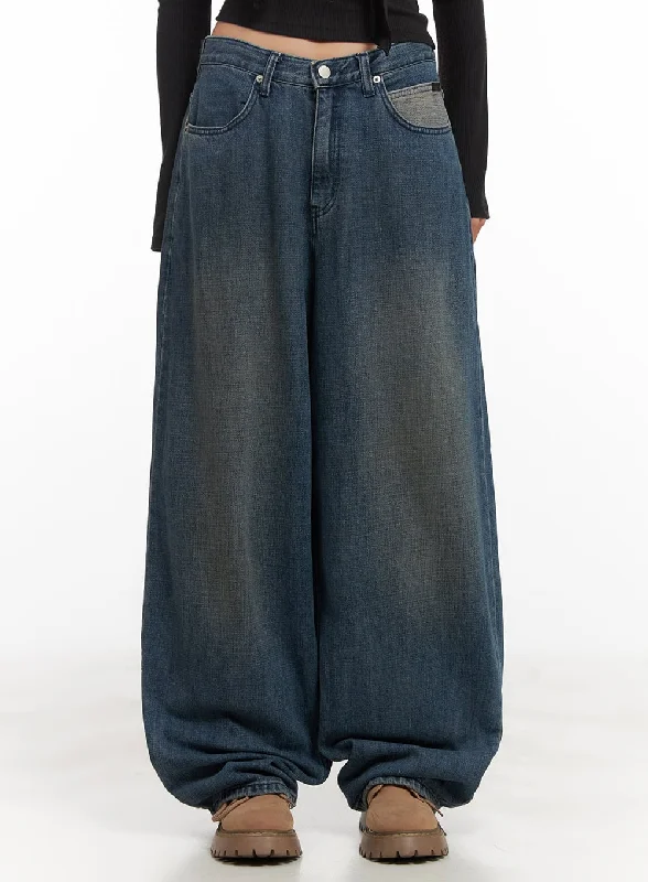 women's denim jeans for casual wearClara Oversize Cotton Denim Baggy Pants CD409