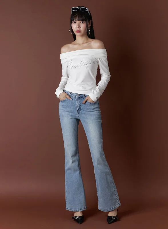 women's high-waisted denim jeansKitty Slim Bootcut Jeans OS409