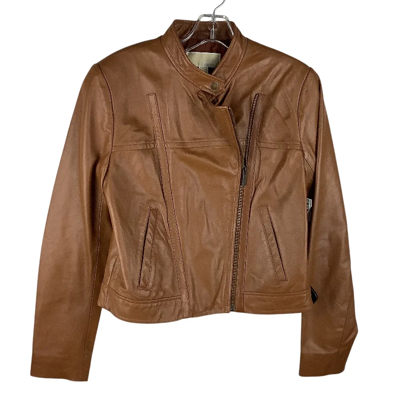 women's coats for hourglass figuresJacket Leather By Michael By Michael Kors In Brown, Size: M