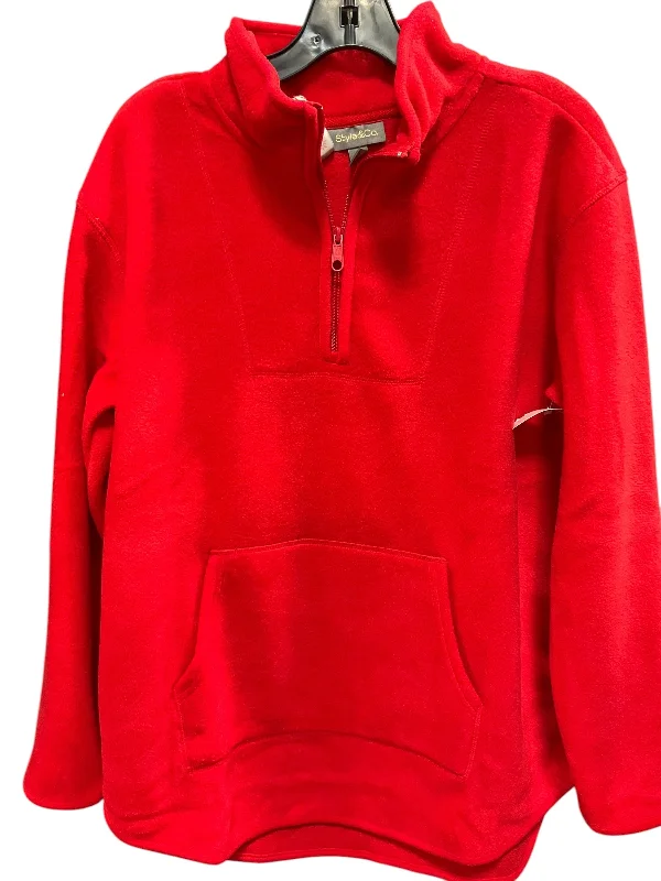 women's coats for layeringJacket Fleece By Style And Company In Red, Size: L