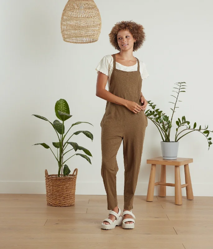 women's jumpsuits with rufflesCadence Overall - Teak