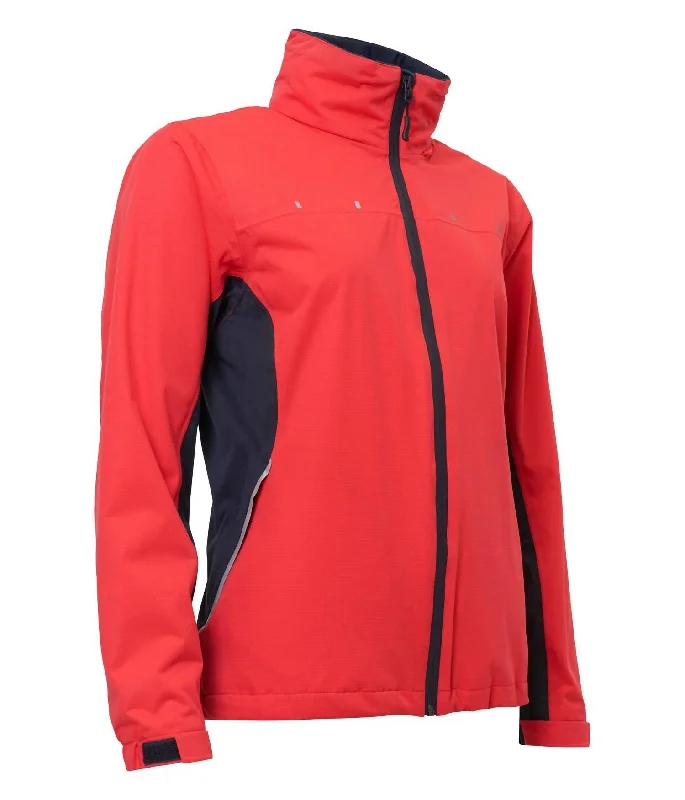 women's coats for ice skatingWomen Swinley Rain Jacket In Poppy Red