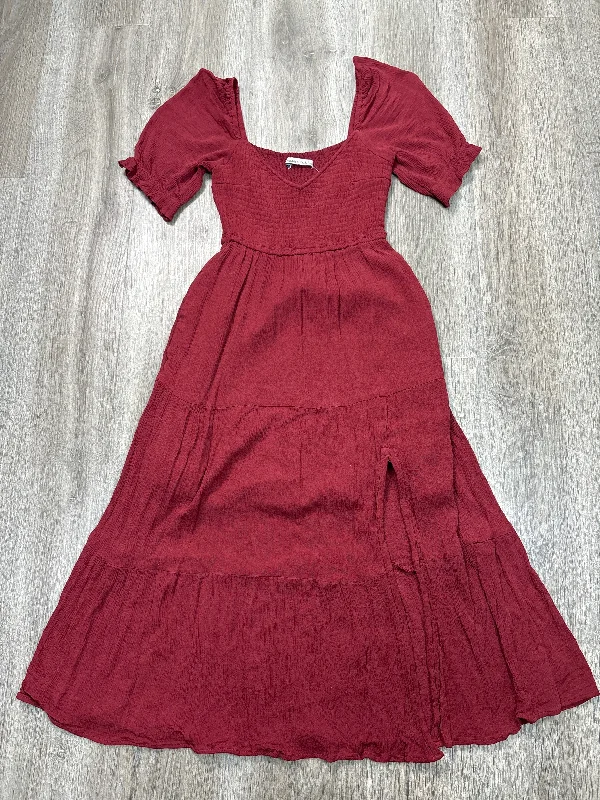 women's one-shoulder dressesDress Casual Midi By Abercrombie And Fitch In Red, Size: S