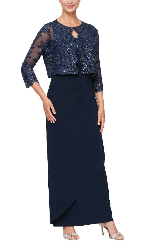 women's vintage dressesAlex Evenings 81171194 - Sheath Dress with Embroidered Bolero