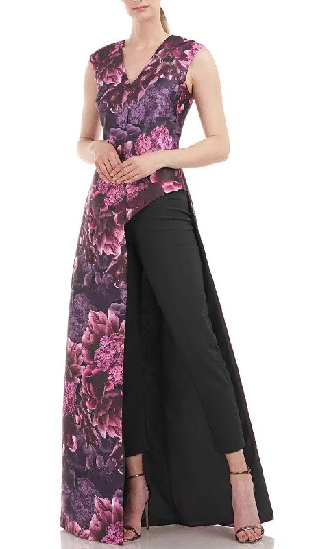 women's jumpsuits for laid-back looksKay Unger 5548767 - Floral Sleeveless Jumpsuit