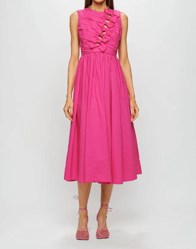 women's trendy dressesSelina Midi Dress In Fuchsia