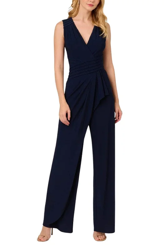 women's jumpsuits for all-day comfortAdrianna Papell AP1D105225 - Sleeveless V-Neck Jumpsuit