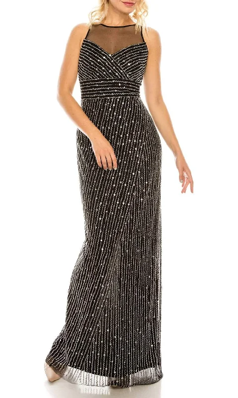 women's made-to-order dressesAdrianna Papell - AP1E205824 Illusion Bateau Fitted Evening Dress