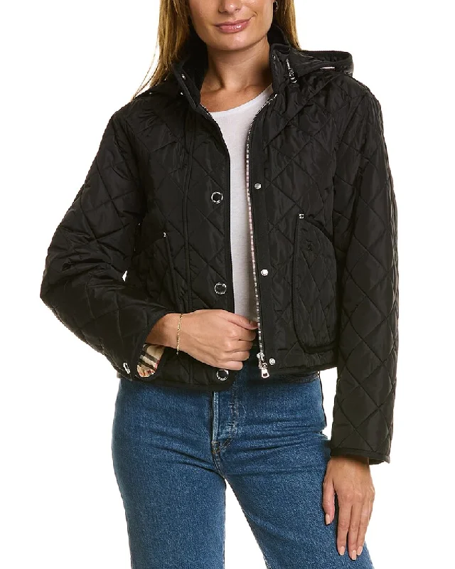 women's coats for skiingBurberry Diamond Quilted Cropped Jacket