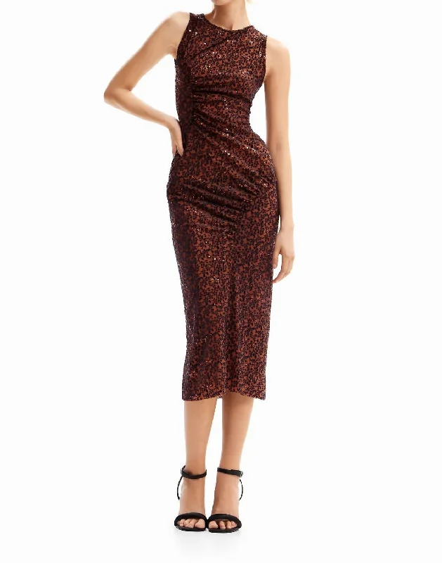 women's cold-shoulder dressesSlim Velvet Midi Dress In Maroon