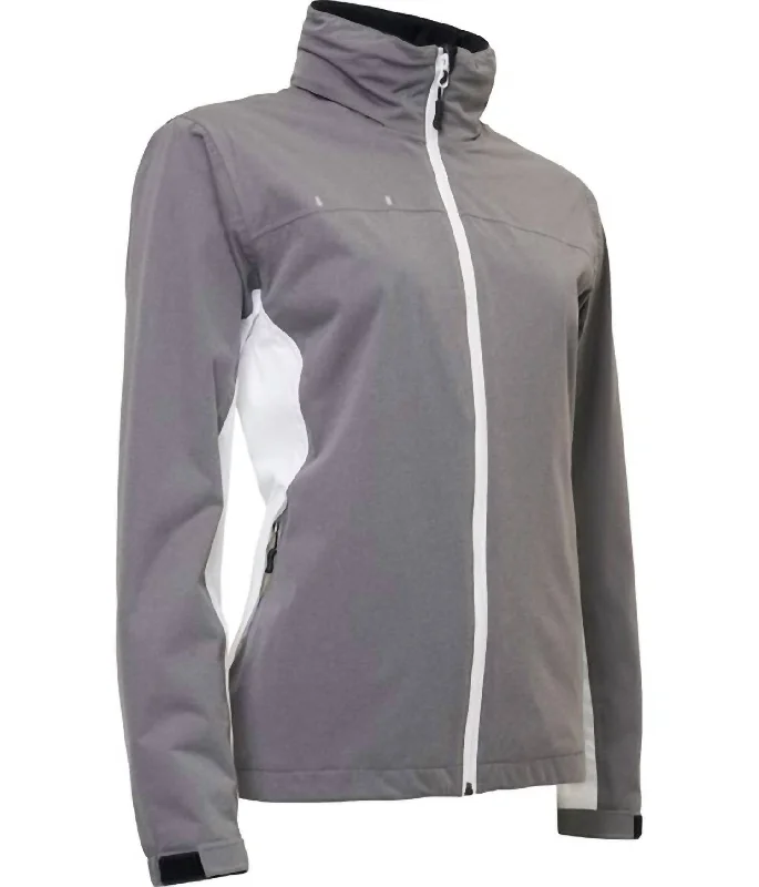 women's coats for those who value both style and comfortWomen Swinley Rain Jacket In Grey Melange