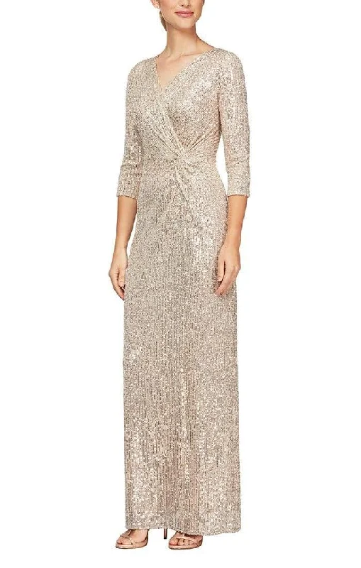 women's casual Friday dressesAlex Evenings - 8196646 Sequined V-Neck Column Gown