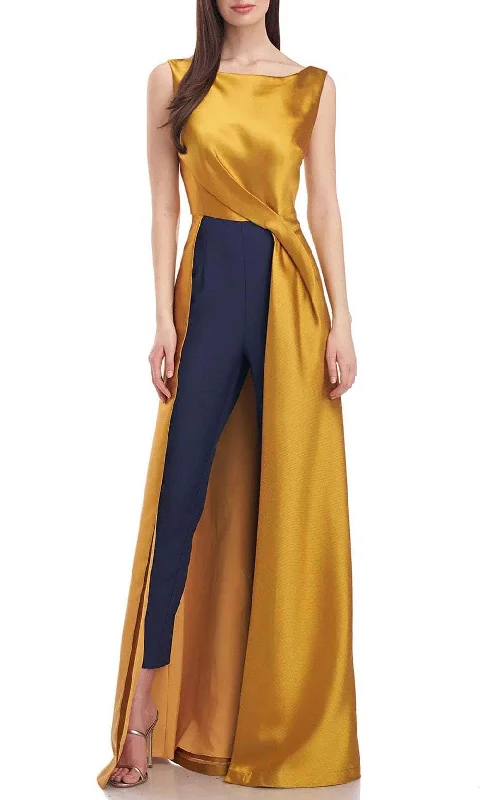 women's jumpsuits for cozy daysKay Unger 5545199 - Bateau Neck Jumpsuit with Overskirt