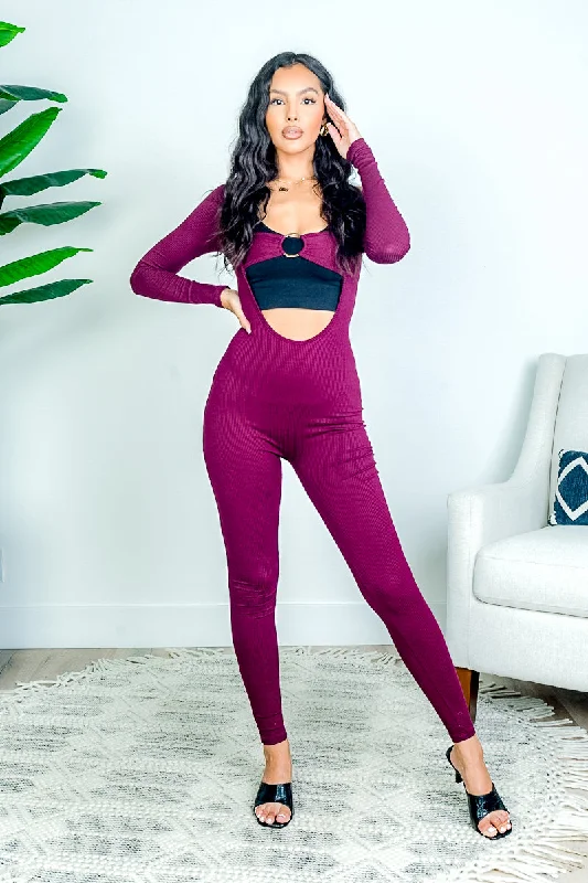 women's jumpsuits with zippersRibbed Bandeau Ring Open Front Long Sleeve Jumpsuit (black Top don't included  )(P3719)