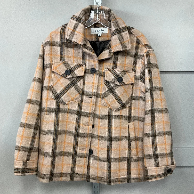 women's coats with military-inspired designsJacket Shirt By Sebby In Plaid Pattern, Size: Xs