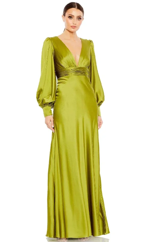 women's mini dressesIeena Duggal 55952 - Charmeuse Bishop Sleeve Evening Gown